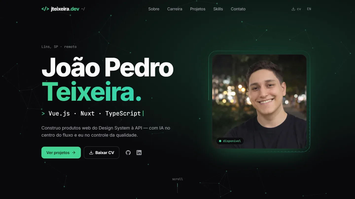 Screenshot do projeto jteixeira.dev